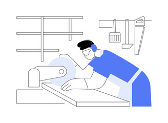 Carpenter services abstract concept vector illustration.