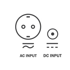 ac dc current input icon vector symbol template - obrazy, fototapety, plakaty