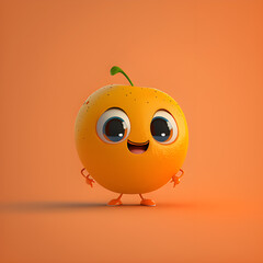 Cute cartoon orange character made with generative AI