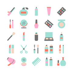 Cosmetics icon set