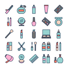 Cosmetics icon set