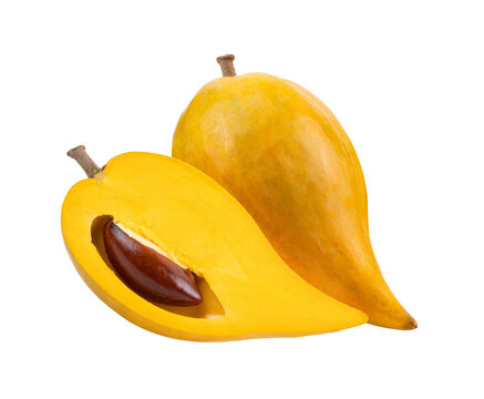 canistel fruit (Egg fruit, Tiesa, Yellow sapote, Canistelsapote, Chesa, Pouteria lucuma) isolated on white
