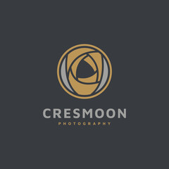 crest moon logo design for photography logo