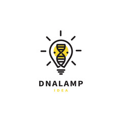 DNA lamp think idea logo design