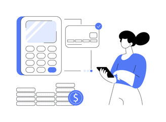 Payment processing abstract concept vector illustration.
