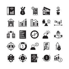 investment business icon set