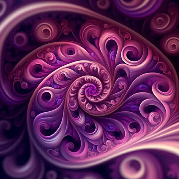 Ethereal Dreamscape: Trippy Purple and Pink Swirling Psychedelic Pattern Poster
