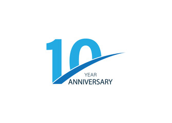 10 Year anniversary vector template design illustration.