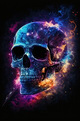 Blacklight Skull decor design