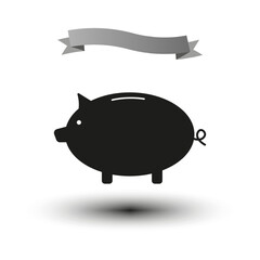 Piggy bank. Business financial investment. Vector illustration.