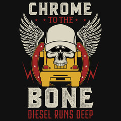 Truck driving t-shirt design 