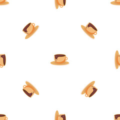 Fototapeta premium Hot chocolate cup pattern seamless background texture repeat wallpaper geometric vector