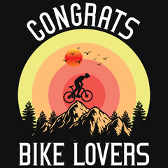 Mountain biking vintages tshirt design 