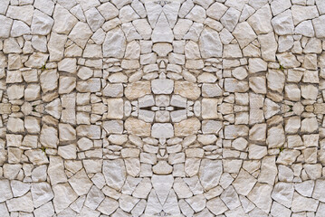 Stone fence wall texture, panoramic garden stonewall, limestone dolomite white slate slab rock texture. abstract background