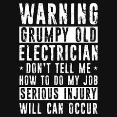 Electricians typographic t shirt design 