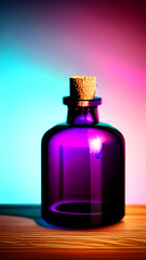 Mystery fantasy game asset magic potion bottle with purple liquid, generative ai technology