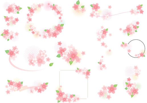 桜の花　見出しデザイン