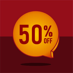 50 percent off red yellow orange