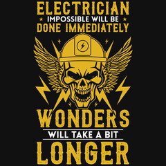 Electrician graphics tshirt design