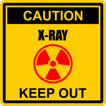 Caution, X-RAY in this area, sticker vector