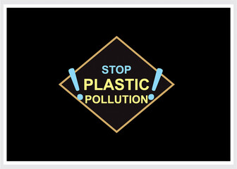 Stop plastic pollution.  Keep the Ocean Clean, Use Less Plastic, Say No to Plastic, Zero Waste.  Awareness and warning poster, card, sticker, print design. Environment theme.