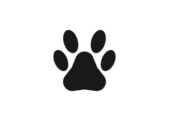 Paw icon animal black vector illustration.