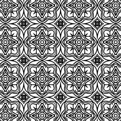 seamless pattern with black and white flowers