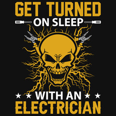 Fototapeta na wymiar Electrician tshirt design 