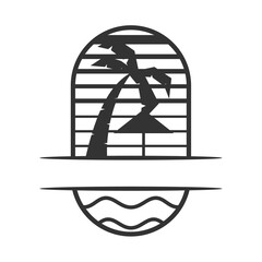 Summer beach holiday logo template Icon Illustration Brand Identity.Isolated and flat illustration. Vector graphic