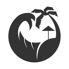 Summer beach holiday logo template Icon Illustration Brand Identity.Isolated and flat illustration. Vector graphic