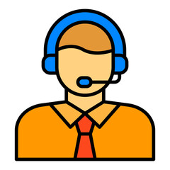 Customer Service Agent Filled Line Icon