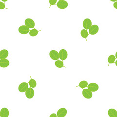 Fototapeta na wymiar Green leaf food pattern seamless background texture repeat wallpaper geometric vector