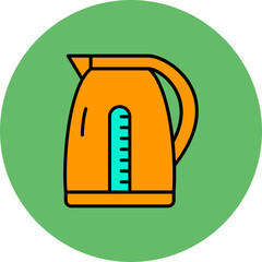 Electric Kettle Multicolor Circle Filled Line Icon