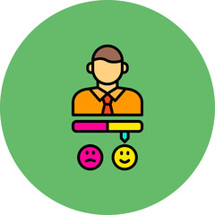 Satisfaction Multicolor Circle Filled Line Icon