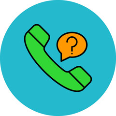 Help Multicolor Circle Filled Line Icon