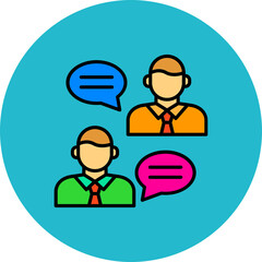 Conversation Multicolor Circle Filled Line Icon