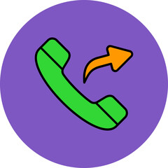 Outgoing Call Multicolor Circle Filled Line Icon