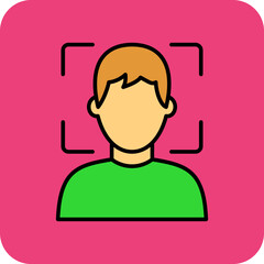 Face Scanner Multicolor Round Corner Filled Line Icon