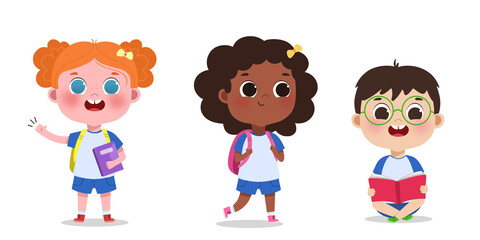 illustration of children students