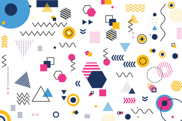 Flat memphis geometric background