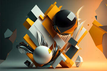 Abstract 3d render, futuristic background design, modern illustration made with Generative AI