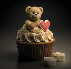 Valentine's day cupcake for your loved one made with generative AI