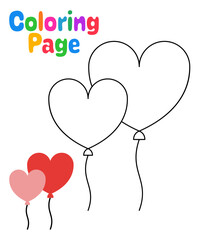 Coloring page with Balloon for kids