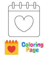 Coloring page with Calendar for kids