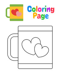 Coloring page with Mug for kids