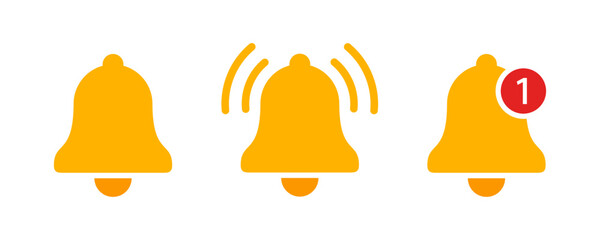 Notification bell icon set