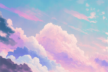 Pastel color of sky background. Illustration graphic design with generative AI.
