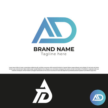 AD Logo, AD Letter Logo vector template with blue gradient and white Color.
Creative initial letter A D, Modern, Trendy, AD, DA Typography.
Abstract letter AD vector logo design - vector illustration.