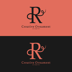 Letter R in Fresh Botanic Design