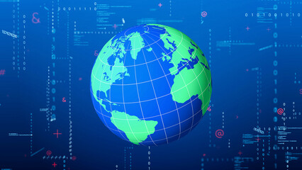 Global communication network concept. Digital transformation. DX.